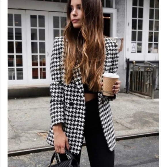 Anine Bing Maureen Houndstooth Blazer 